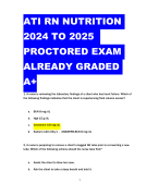ATI RN NUTRITION  2024 TO 2025  PROCTORED EXAM  ALREADY GRADED  A+