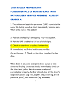 2024 NUCLEX PN PREDICTOR  FUNDERMENTALS OF NURSING EXAM WITH  RATIONALISED VERIFIED ANSWERS ALREADY  GRADED A+