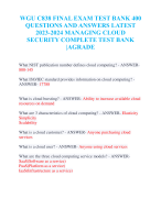 WGU C715 EXAM ORGANIZATIONAL  BEHAVIOR LATEST 2023-2024 REAL  EXAM 100 QUESTIONS AND  ANSWERS(VERIFIED  ANSWERS)AGRADE
