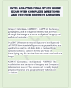 INTEL ANALYSIS FINAL STUDY GUIDE  EXAM WITH COMPLETE QUESTIONS  AND VERIFIED CORRECT ANSWERS