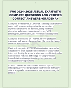 IWO 2024/2025 ACTUAL EXAM WITH  COMPLETE QUESTIONS AND VERIFIED  CORRECT ANSWERS/GRADED A+