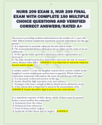 NURS 209 EXAM 3, NUR 209 FINAL  EXAM WITH COMPLETE 150 MULTIPLE  CHOICE QUESTIONS AND VERIFIED  CORRECT ANSWERS/RATED A+