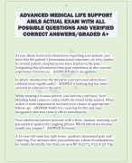 ADVANCED MEDICAL LIFE SUPPORT  AMLS ACTUAL EXAM WITH ALL  POSSIBLE QUESTIONS AND VERIFIED  CORRECT ANSWERS/GRADED A+ 