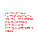 MICROBIOLOGY EXAM  CHAPTER 19 NEWEST ACTUAL  EXAM COMPLETE QUESTIONS  AND CORRECT DETAILED  ANSWERS (VERIFIED  ANSWERS) |ALREADY GRADED  A+]100%