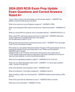 2024-2025 RCIS Exam Prep Update  Exam Questions and Correct Answers  Rated A+ | Verified Rcis Examprep Update 2024 Quiz with Accurate Solutions Aranking Allpass 