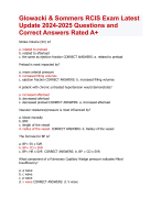 Glowacki & Sommers RCIS Exam Latest  Update 2024-2025 Questions and  Correct Answers Rated A+ | RCIS Glowacki Sommers Actual Exam 2024 Quiz with Accurate Solutions  Aranking Allpass Agraded