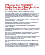 NY Practice Exam 2024-2025| NY  Practice Exam Latest Update Questions  and Correct Answers Rated A+ | Verified NY Practice Actual Exam 2024 Quiz with Accurate Solutions Aranking Allpass Agraded