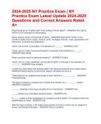 2024-2025 NY Practice Exam | NY  Practice Actual Exam Update Latest  2024-2025 Questions and Correct Answers Rated  A+ | Verified  NY Practice Exam 2024 Quiz with Accurate Solutions Aranking Allpass 