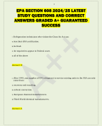 EPA SECTION 608 2024/25 LATEST  STUDY QUESTIONS AND CORRECT  ANSWERS GRADED A+ GUARANTEED  SUCCESS