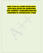 WGU C720 OA LATEST EXAM 2024- 2025 REAL EXAM 200 QUESTIONS  AND CORRECT ANSWERS(VERIFIED  ANSWERS BY EXPERT)100% PASS