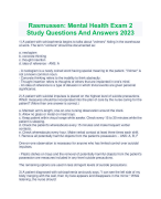 Mental Health Exam 2 Rasmussen 2023  Graded A