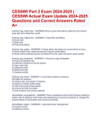 CESSWI Part 2 Exam 2024-2025 |  CESSWI Actual Exam Update 2024-2025  Questions and Correct Answers Rated  A+  | Verified CESSWI Part 2 Exam 2024  Quiz with Accurate Solutions Aranking Allpass 