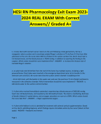 HESI RN Pharmacology Exit Exam 2023- 2024 REAL EXAM With Correct  Answers// Graded A+