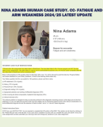 NINA ADAMS IHUMAN CASE STUDY. CC- FATIGUE AND  ARM WEAKNESS 2024/25 LATEST UPDATE