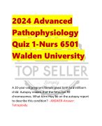 2024 Advanced  Pathophysiology  Quiz 1-Nurs 6501  Walden University 