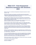 WGU C777 - Post Assessment  Selections Questions with Solutions  2023