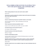 TEXAS IRRIGATOR LICENSE EXAM PRACTICE TEST 2024 QUESTIONS AND ANSWERS 100% VERIFIED