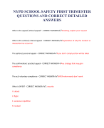 NYPD SCHOOL SAFETY FIRST TRIMESTER QUESTIONS AND CORRECT DETAILED ANSWERS