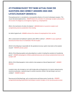ATI PHARMACOLOGY TEST BANK ACTUAL EXAM 350  QUESTIONS AND CORRECT ANSWERS 2024-2025  LATEST//ALREADY GRADED A+
