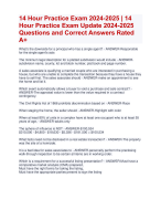 14 Hour Practice Exam 2024-2025 | 14  Hour Practice Exam Update 2024-2025  Questions and Correct Answers Rated  A+ | Verified 14 Hour Practice Exam 2024 Quiz Verified Aranking Allpass 