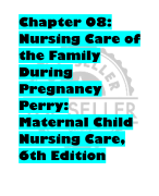 Chapter 08:  Nursing Care of  the Family  During  Pregnancy  Perry:  Maternal Child  Nursing Care,  6th Edition