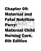 Chapter 09:  Maternal and  Fetal Nutrition  Perry:  Maternal Child  Nursing Care,  6th Edition