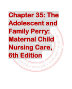 Chapter 35: The  Adolescent and  Family Perry:  Maternal Child  Nursing Care,  6th Edition 