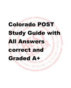 Colorado POST  Study Guide with  All Answers  correct and  Graded A+