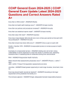 CCHP General Exam 2024-2025 | CCHP  General Exam Update Latest 2024-2025  Questions and Correct Answers Rated  A+ | Verified CCHP General Exam 2024  Quiz with Accurate Solution Aranking Allpass 