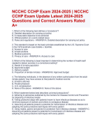 NCCHC CCHP Exam 2024-2025 | NCCHC CCHP Exam Update Latest 2024-2025  Questions and Correct Answers Rated  A+ | Verified NCCHC CCHP Exam 2024-2025 | NCCHC CCHP Exam  Quiz with Accurate Solutions Accurate Aranking Allpass 