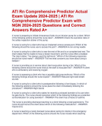 ATI Rn Comprehensive Predictor Actual Exam Update 2024-2025 | ATI Rn  Comprehensive Predictor Exam with  NGN 2024-2025 Questions and Correct  Answers Rated A+ | Verified ATI Rn Comprehensive Predictor Exam 2024 Quiz with Accurate Solutions Aranking Allpass 