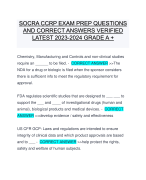 SOCRA CCRP EXAM PREP QUESTIONS AND CORRECT ANSWERS VERIFIED LATEST 2023-2024 GRADE A +