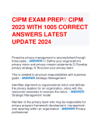 CIPM EXAM PREP// CIPM 2023 WITH 1005 CORRECT  ANSWERS LATEST  UPDATE 2024