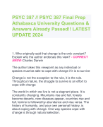 PSYC 387 // PSYC 387 Final Prep  Athabasca University Questions &  Answers Already Passed!! LATEST  UPDATE 2024