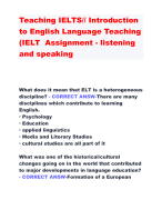 Teaching IELTS// Introduction  to English Language Teaching  (IELT Assignment - listening  and speaking