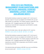 WGU C213 QA FINANCIAL MANAGEMENT EXAM QUESTIONS AND DETAILED ANSWERS (VERIFIED ANSWERS) LATEST VERSION 2024.BRAND NEW!!!