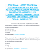 CPCE EXAM / LATEST CPCE EXAM  TESTBANK NEWEST 2024 ALL 500+  ACTUAL EXAM QUESTIONS AND WELL  ELABORATED ANSWERS (100%  CORRECT VERIFIED ANSWERS) A NEW  UPADATED VERSION |GUARANTEED  PASS A+ (BRAND NEW!!)