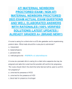 ATI MATERNAL NEWBORN  PROCTORED EXAM / NGN ATI  MATERNAL NEWBORN PROCTORED  2023 EXAM ACTUAL EXAM QUESTIONS  AND WELL ELABORATED ANSWERS  WITH RATIONALES (100% VERIFIED  SOLUTIONS) LATEST UPDATES |  ALREADY GRADED A+ (BRAND NEW!!)