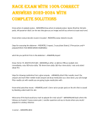 NACE EXAM WITH 100% CORRECT ANSWERS 2024 WITH COMPLETE SOLUTIONS GRADE A+ ASSURED