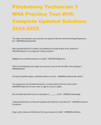 PHLEBOTOMY TECHNICIAN 1 NHA PRACTICE TEST WITH COMPLETE UPDATED SOLUTIONS 2024-2025
