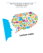 Psychology of Media and Communication - Lecture notes