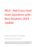 PALS - Red Cross Final  Exam Questions with  Best Solutions 2023  Update