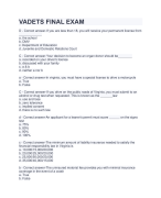 VADETS FINAL EXAM QUESTIONS AND ANSWERS 100% CORRECT 2024