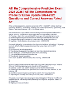 ATI Rn Comprehensive  Predictor Exam Update 2024-2025  Questions and Correct Answers Rated  A+ | ATI Rn Comprehensive Predictor Exam  2024-2025 All Verified Quiz with Accurate Solutions Aranking Allpass | 