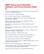 AMRT Review Exam 2024-2025  Questions and Correct Answers Rated  A+  | Verified AMRT Review Exam Update 2024 Quiz with Accurate Solutions Araking Allpass