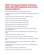 IICRC CCTCarpet Cleaning Technician Exam 2024-2025 Questions and Correct  Answers Rated A+ | Verified IICRC CCT Carpet Cleaning Technician Exam 2024 Quiz with Accurate Aranking Allpass 