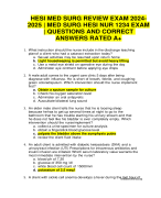 HESI MED SURG REVIEW EXAM 2024- 2025 | MED SURG HESI NUR 1234 EXAM  | QUESTIONS AND CORRECT  ANSWERS RATED A+ | VERIFIED HESI MED SURG REVIEW EXAM 2024 QUIZ WITH  ACCURATE SOLUTIONS ARANKING ALLPASS