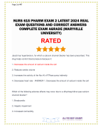 NURS 615 PHARM EXAM 2 LATEST 2024 REAL EXAM QUESTIONS AND CORRECT ANSWERS COMPLETE EXAM AGRADE (MARYVILLE UNIVERSITY)