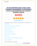 NR 605 MIDTERM EXAM & FINAL EXAM (DIAGNOSIS MANAGEMENT IN PSYCHIATRIC) ACTUAL EXAM QUESTIONS AND CORRECT ANSWERS AGRADE