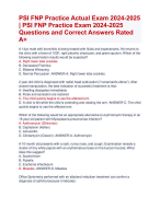 PSI FNP Practice Actual Exam 2024-2025  | PSI FNP Practice Exam 2024-2025  Questions and Correct Answers Rated  A+ | Verified PSI FNP Practice Exam Update 2024  Quiz with Accurate Solution Aranking Allpass 